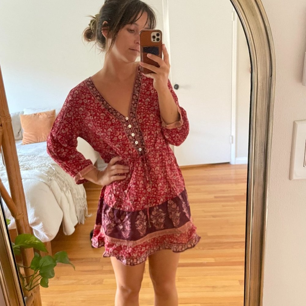 Arnhem Wisteria Mini Dress Crimson Aus Size 10